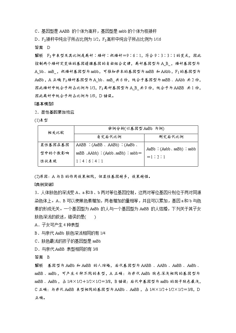 第五单元　专题突破6　自由组合定律中的特殊分离比-2025年高考生物大一轮复习（课件+讲义+练习）03