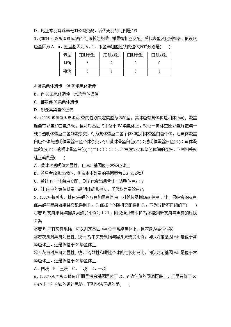 第五单元　专题突破8　基因在性染色体上的位置判断-2025年高考生物大一轮复习（课件+讲义+练习）02