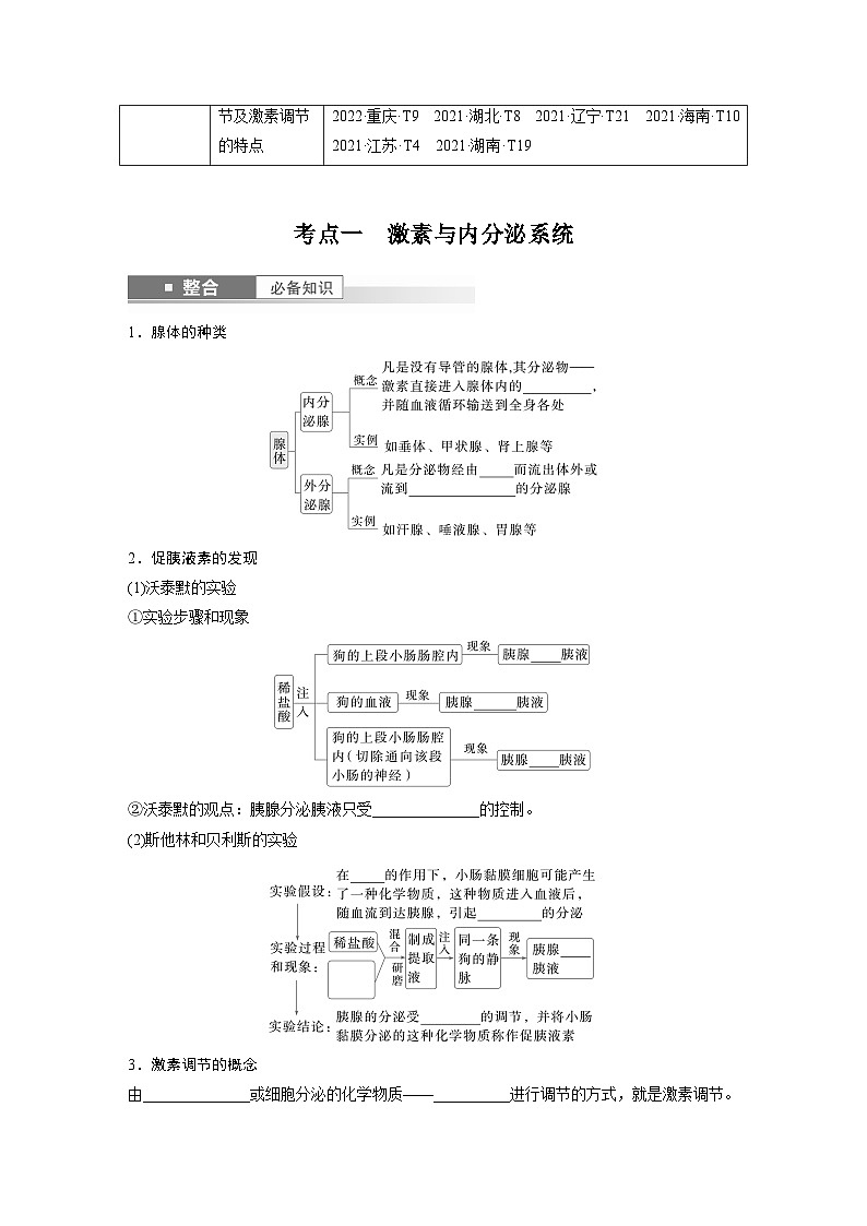 第八单元　第40课时　激素与内分泌调节及激素调节的过程-2025年高考生物大一轮复习（课件+讲义+练习）02