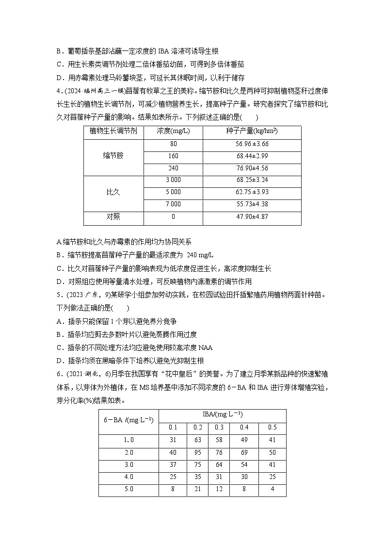 第八单元　第46课时　植物生长调节剂的应用及环境因素参与调节植物的生命活动-2025年高考生物大一轮复习（课件+讲义+练习）02