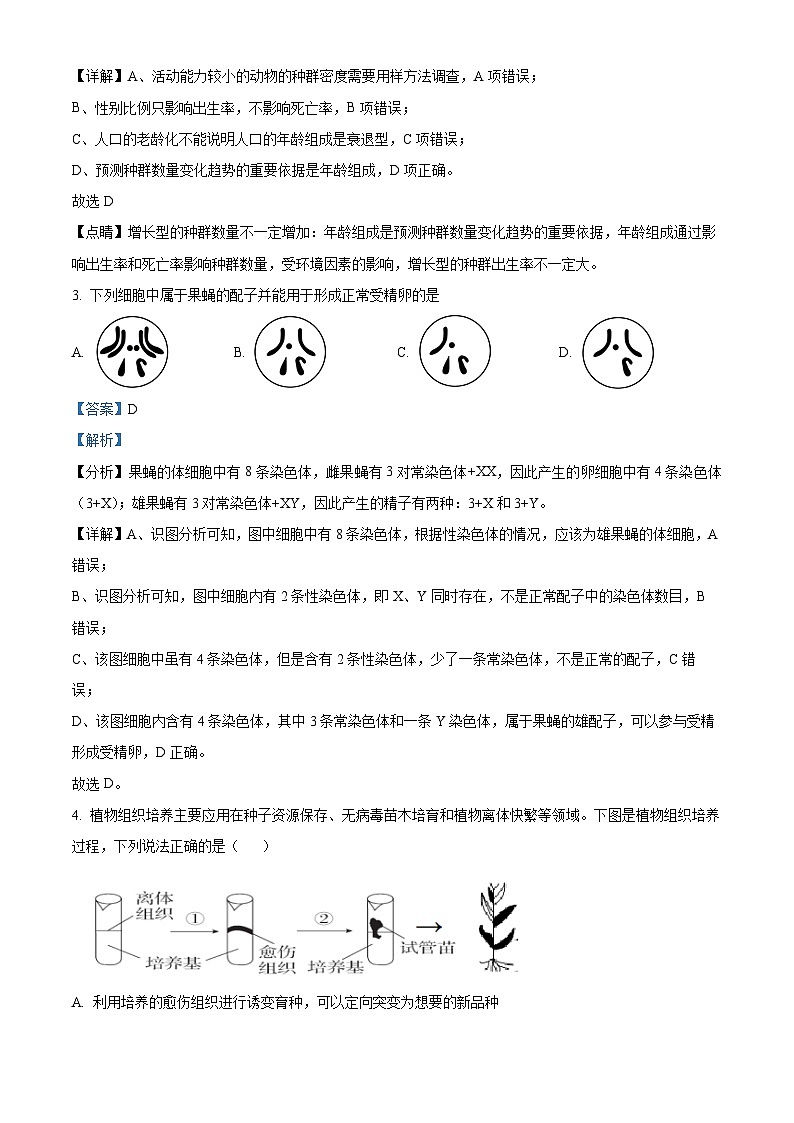 湖南省长沙市望城区长沙市望城区长郡斑马湖中学2024-2025学年高三上学期开学生物试题（原卷版+解析版）02