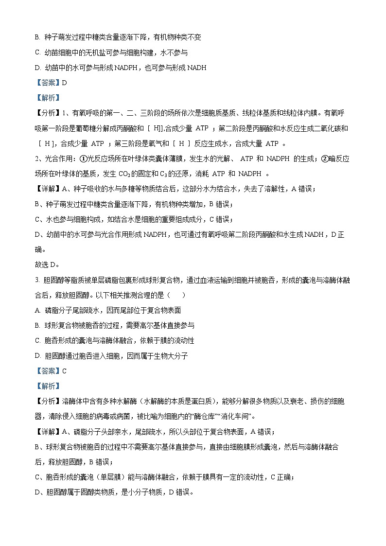 湖南省衡阳县第一中学2024-2025学年高三上学期开学考试生物试卷（原卷版+解析版）02