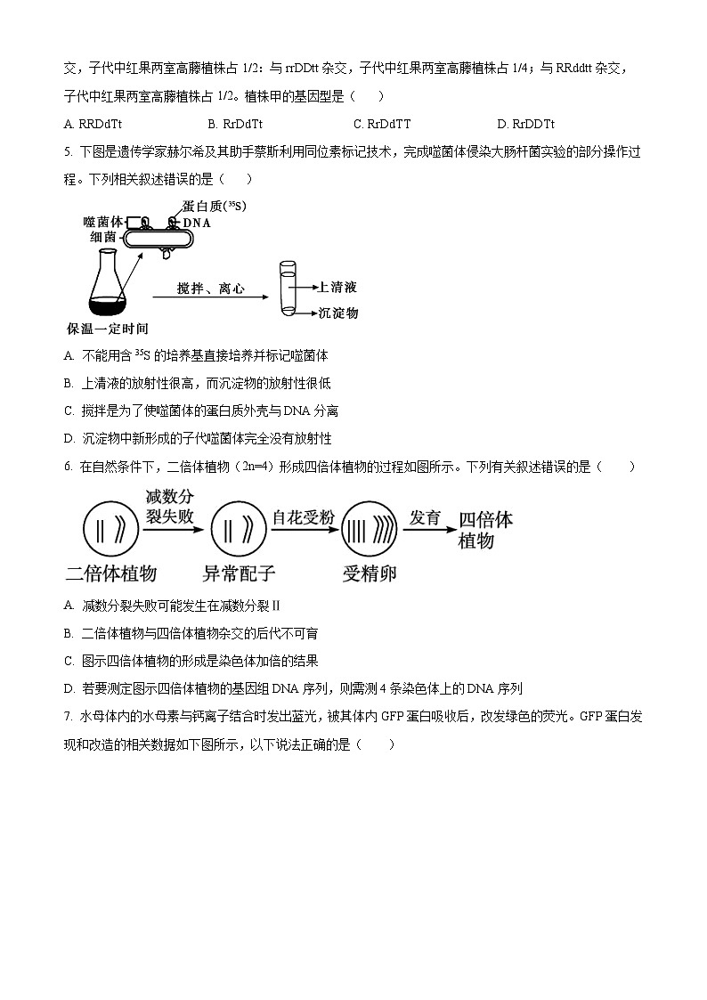 河南省安阳市林州市林州市第一中学2024-2025学年高二上学期8月月考生物试题（原卷版）02