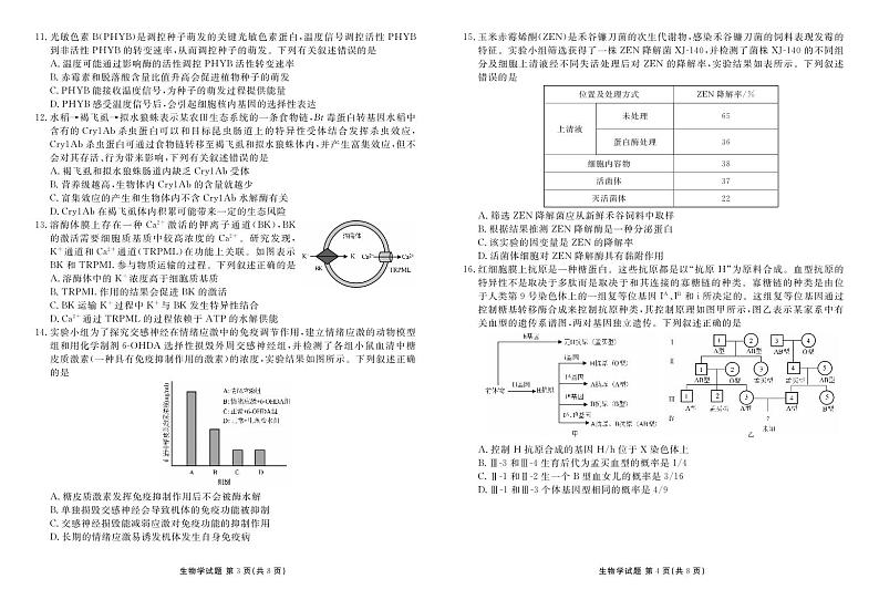 生物-广东省衡水金卷部分学校2025届高三年级上学期8月摸底联考试题和答案第2页