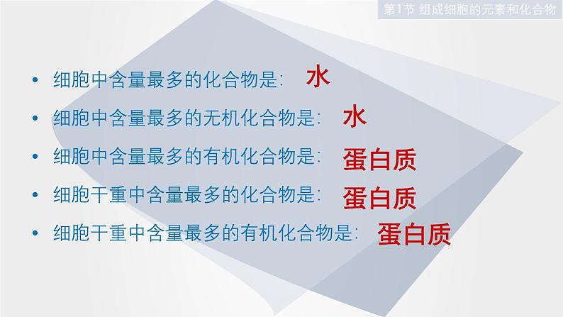 2021-2022学年高一上学期生物人教版必修1-2.1细胞中的元素和化合物课件第6页