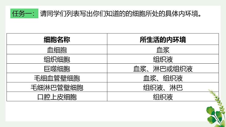 浙教版2019高二生物选择性必修1  第一章内环境与稳态 章末复习课件07