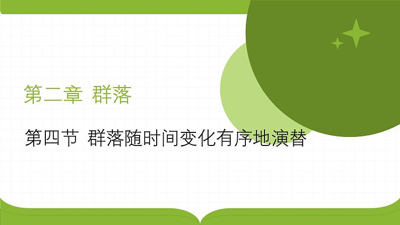 浙科版2019高二生物选择性必修二 2.4群落随时间变化有序地演替 课件01