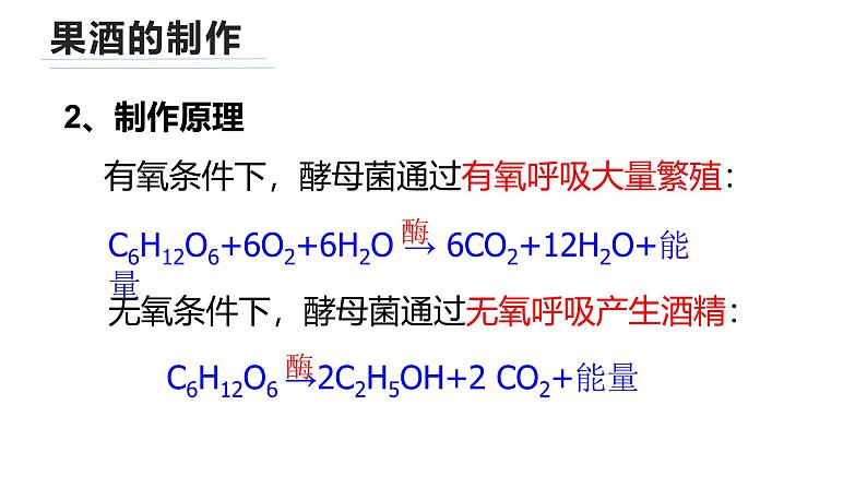 2021-2022学年高二下学期生物人教版选修一1.1果酒果醋的制作课件第6页