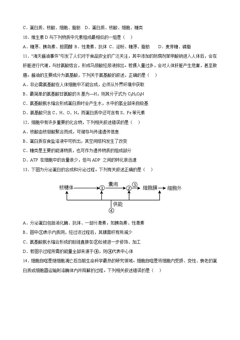 安徽省合肥一中肥东分校2022-2023学年高一下学期第一次月考生物试题03
