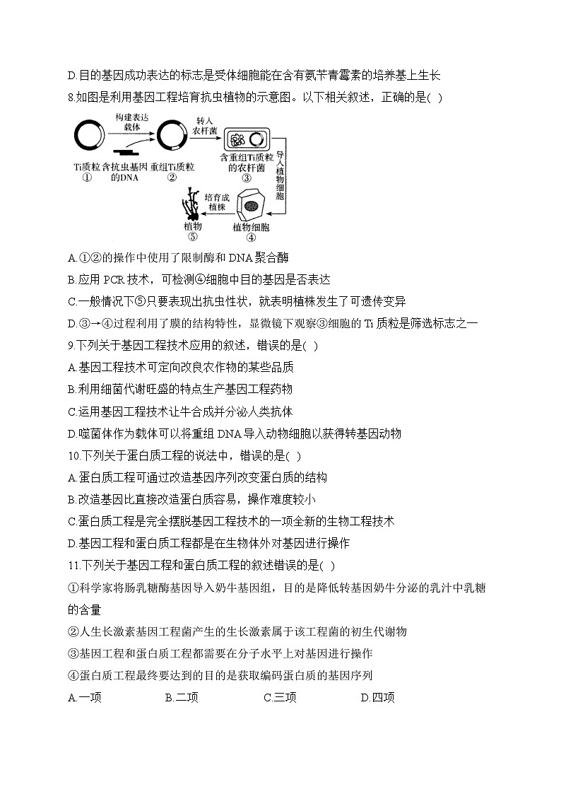 第3章 基因工程  ——2022-2023学年高二生物学北师大版（2019）选择性必修三 单元测试（有解析）03