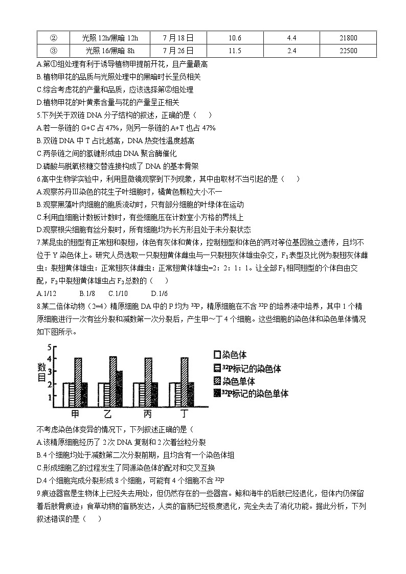 江苏省泰州中学2024-2025学年高三上学期开学考试生物试题（Word版附答案）02