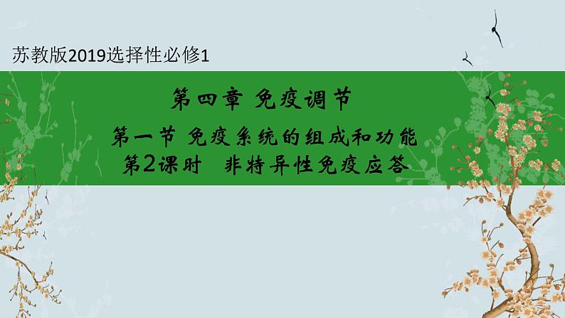 苏教版2019高二生物选修一 3.1 人体的免疫应答（第2课时） 课件01