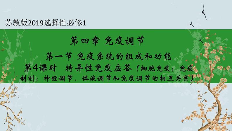 苏教版2019高二生物选修一 3.1 人体的免疫应答（第4课时） 课件01