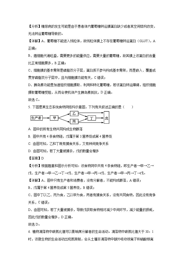 [生物][期末]海南省海口市2023-2024学年高二下学期期末考试试题(解析版)03