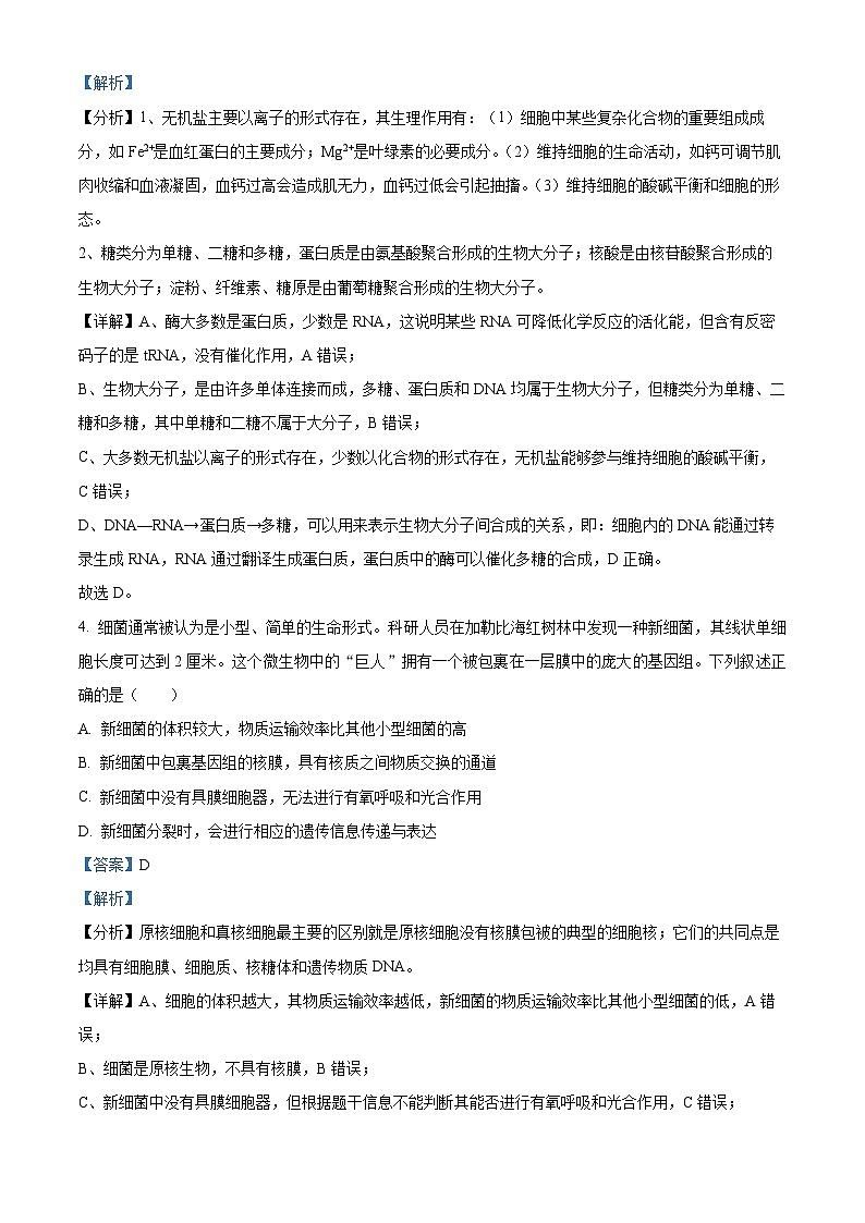 海南省文昌中学2024-2025学年高三上学期第一次月考生物试题（解析版）第3页