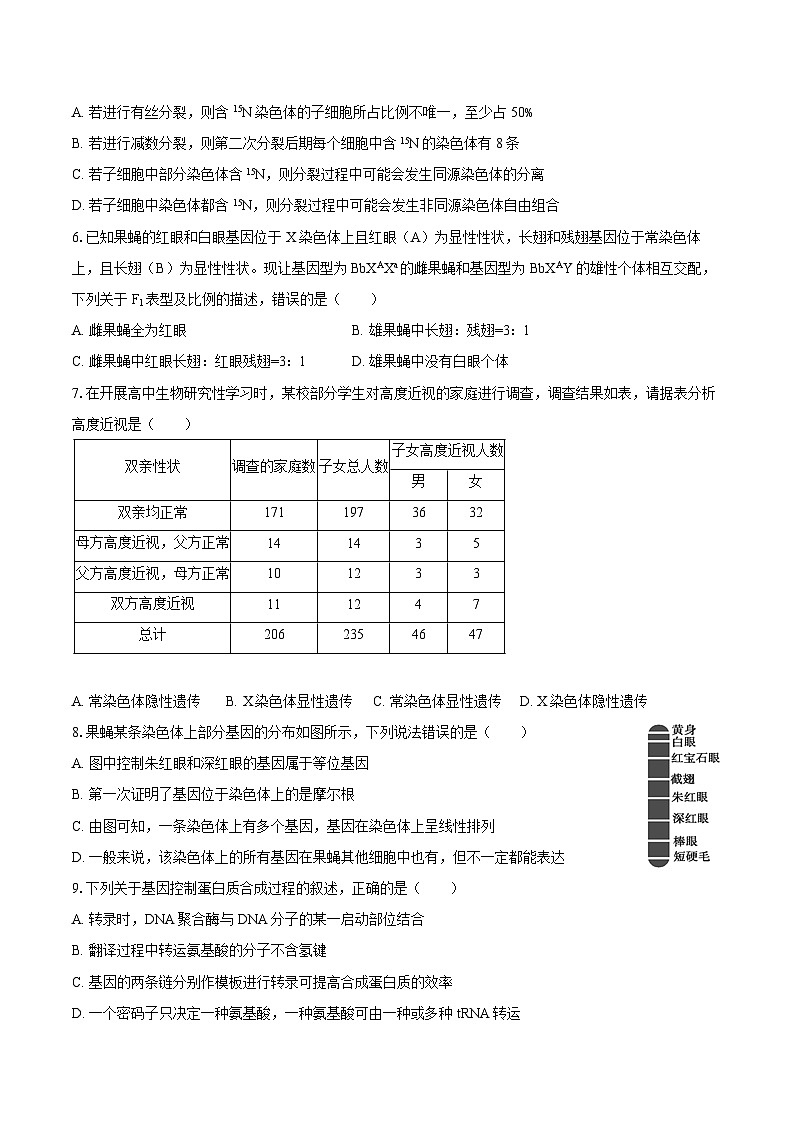 2023-2024学年黑龙江省牡丹江市海林市朝鲜族中学高一（下）期末生物学试卷（含答案）第2页