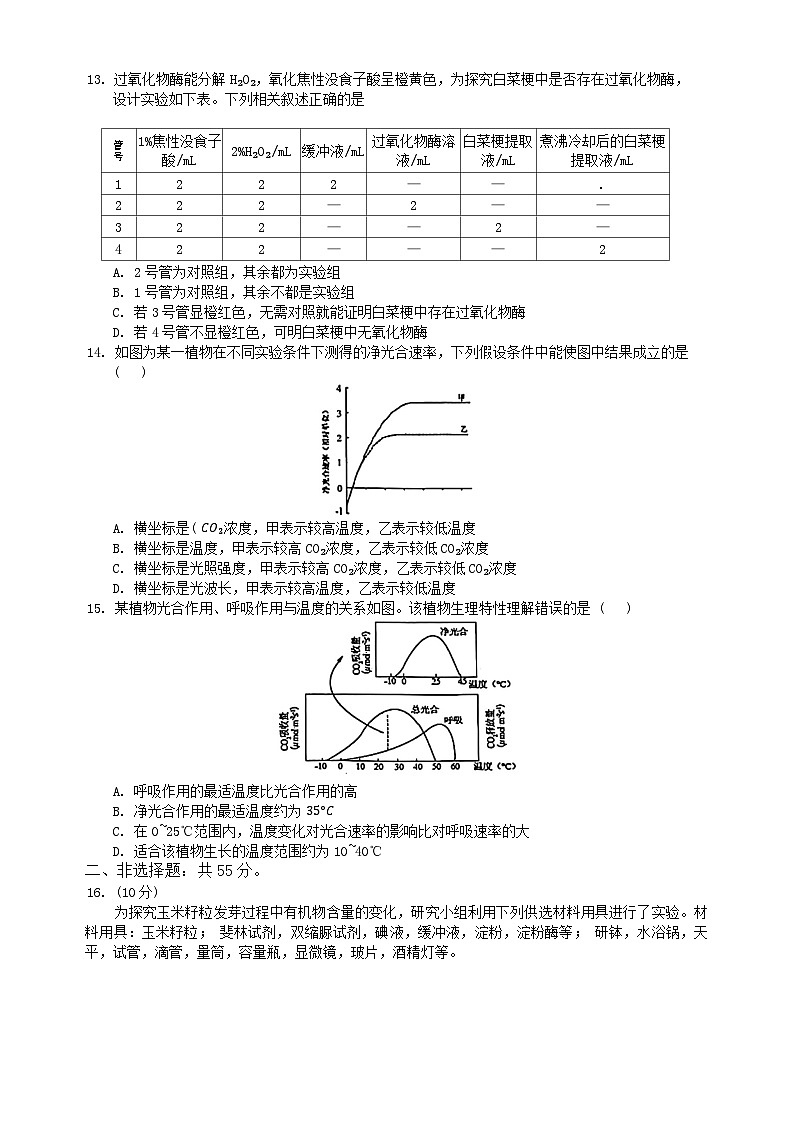 海南省琼海市嘉积中学2024--2025学年高三上学期开学考试生物试题03