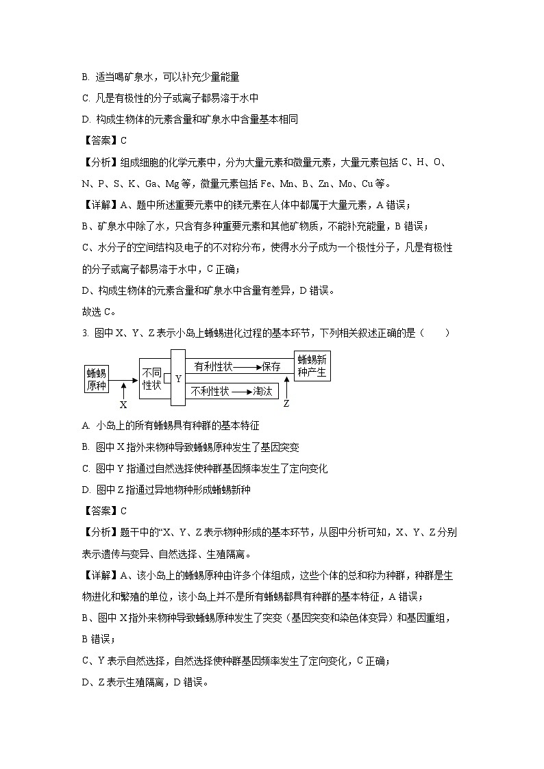 [生物]浙江省东阳市2023-2024学年高三下学期5月适应性考试(解析版)02