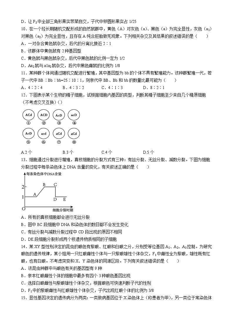 河南省许昌市鄢陵县第一高级中学2024-2025学年高二上学期开学考试生物试题(无答案)03