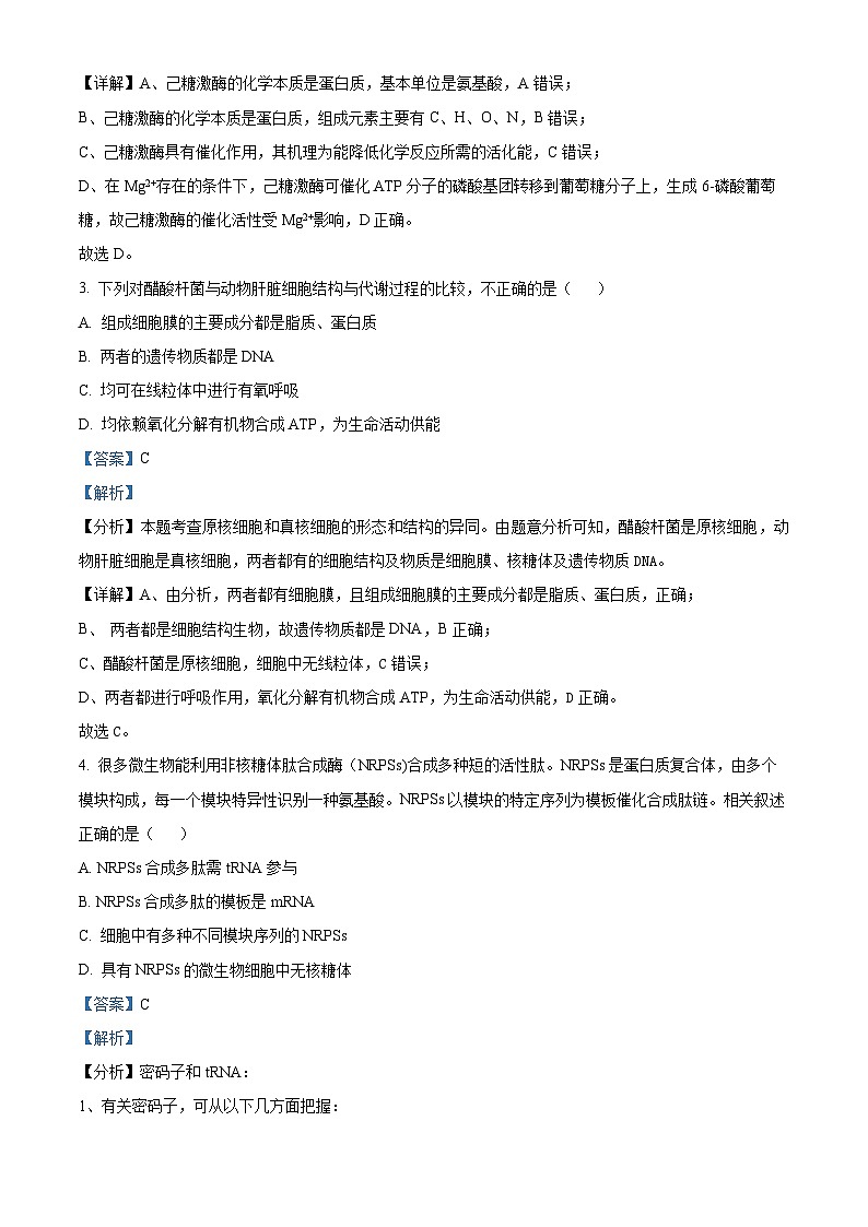北京市十五中2024--2025学年高三上学期开学考试生物试题（解析版）第2页