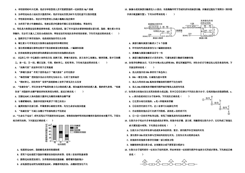 新疆生产建设兵团第二师华山中学2024-2025学年高三上学期第一次月考生物试卷02