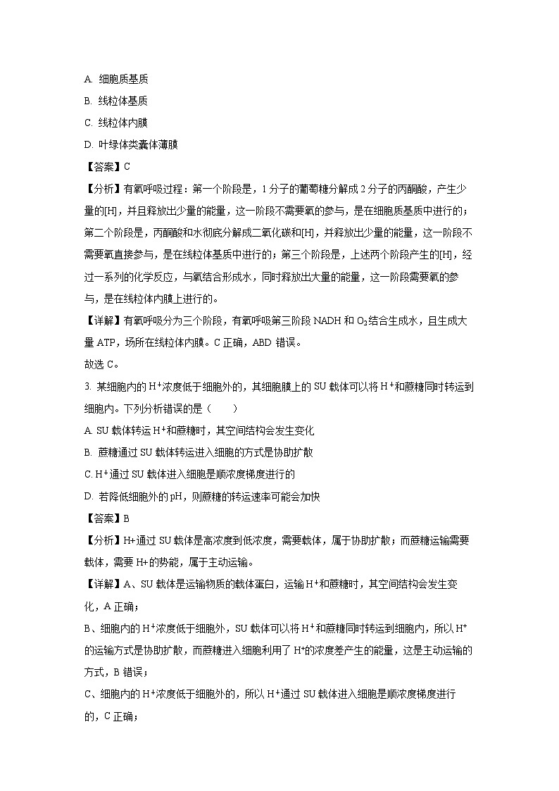 [生物]贵州省黔东南苗族侗族自治州2024-2025学年高三上学期开学考试(解析版)第2页