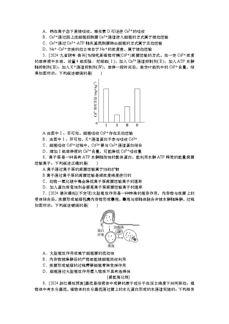 2025届高中生物一轮分层复习检测案7　细胞的物质输入和输出（含解析）02
