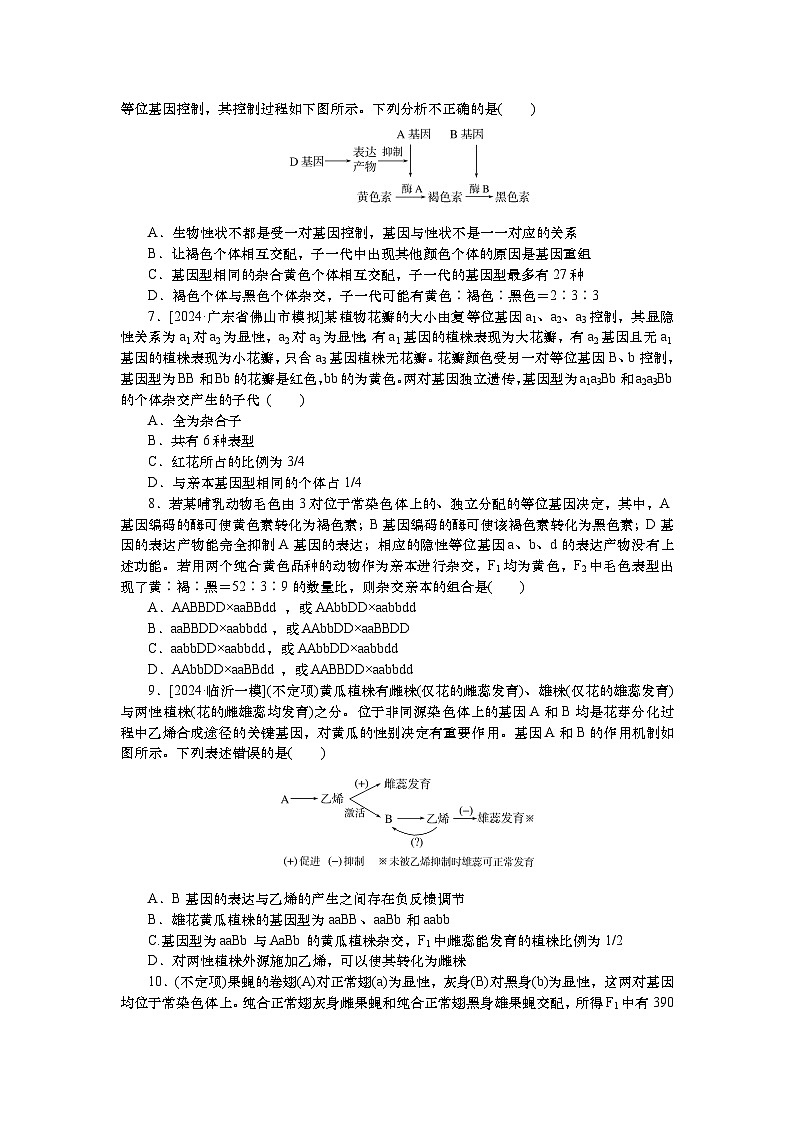 2025届高中生物一轮分层复习检测案18　孟德尔的豌豆杂交实验(二)(2)（含解析）第2页