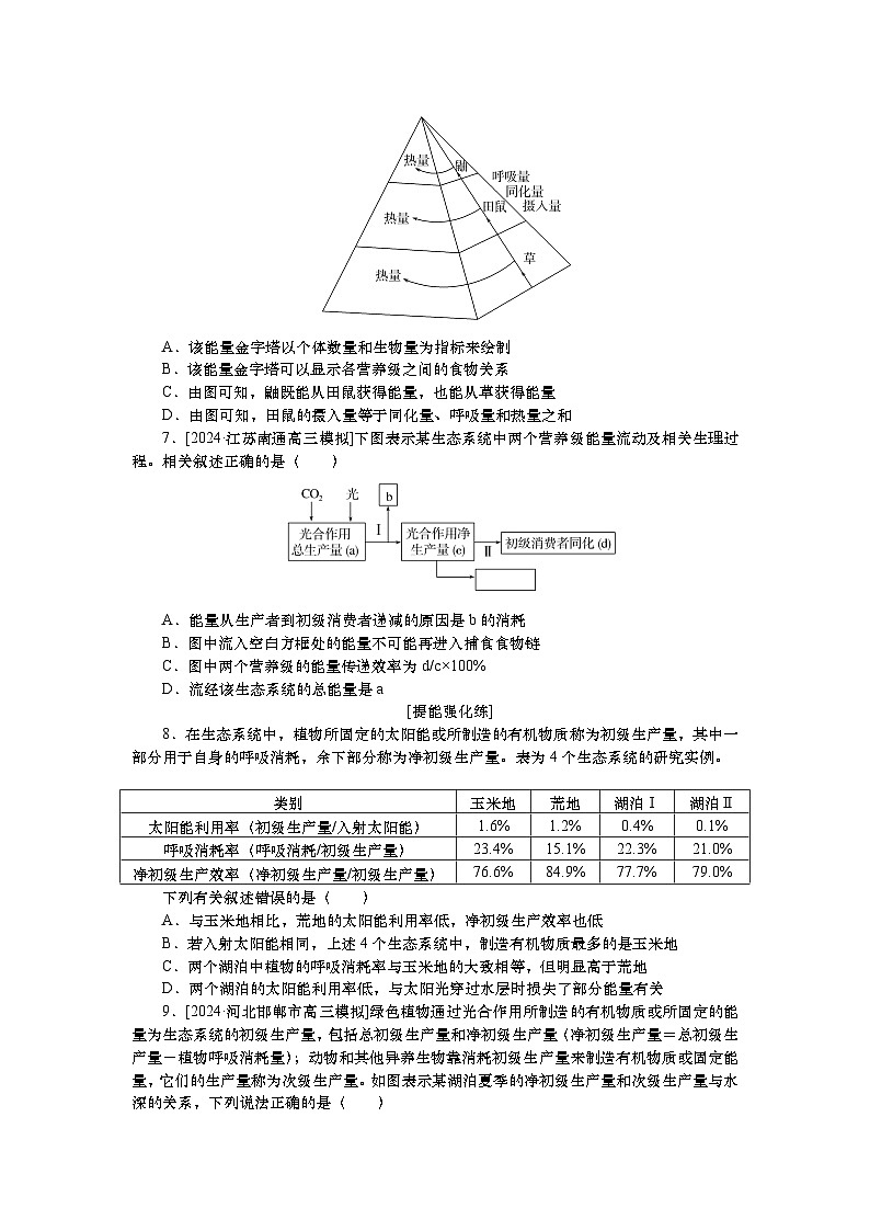 2025届高中生物一轮分层复习检测案35　生态系统的结构与能量流动（含解析）第2页