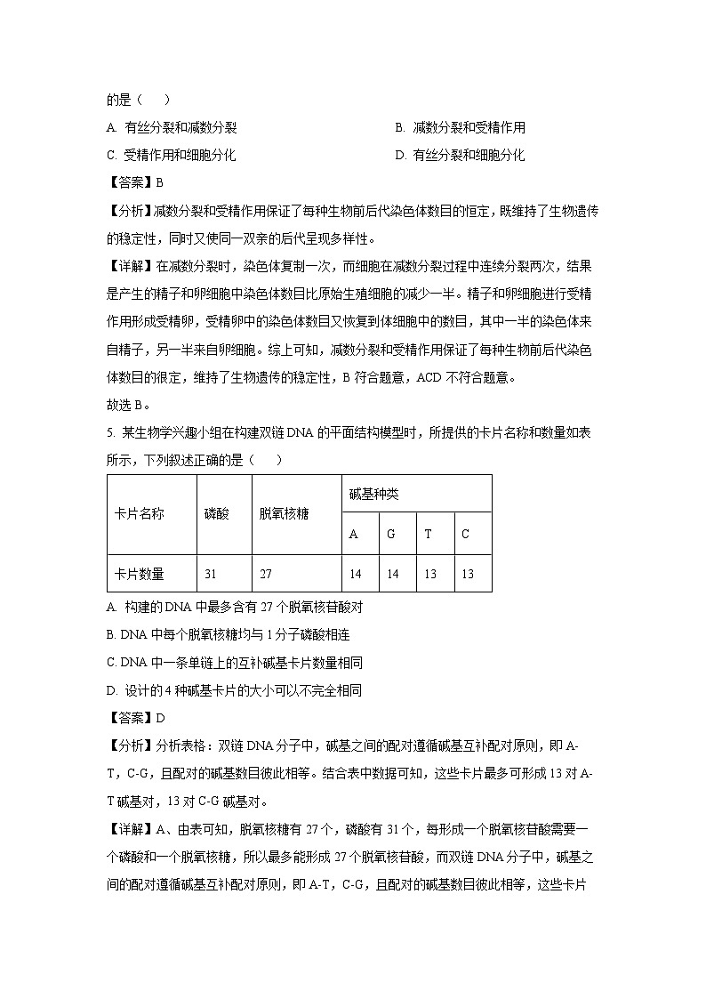 [生物][期末]广东省广州市黄埔区教育研究中心2023-2024学年高一下学期期末考试教学质量监测试卷(解析版)03