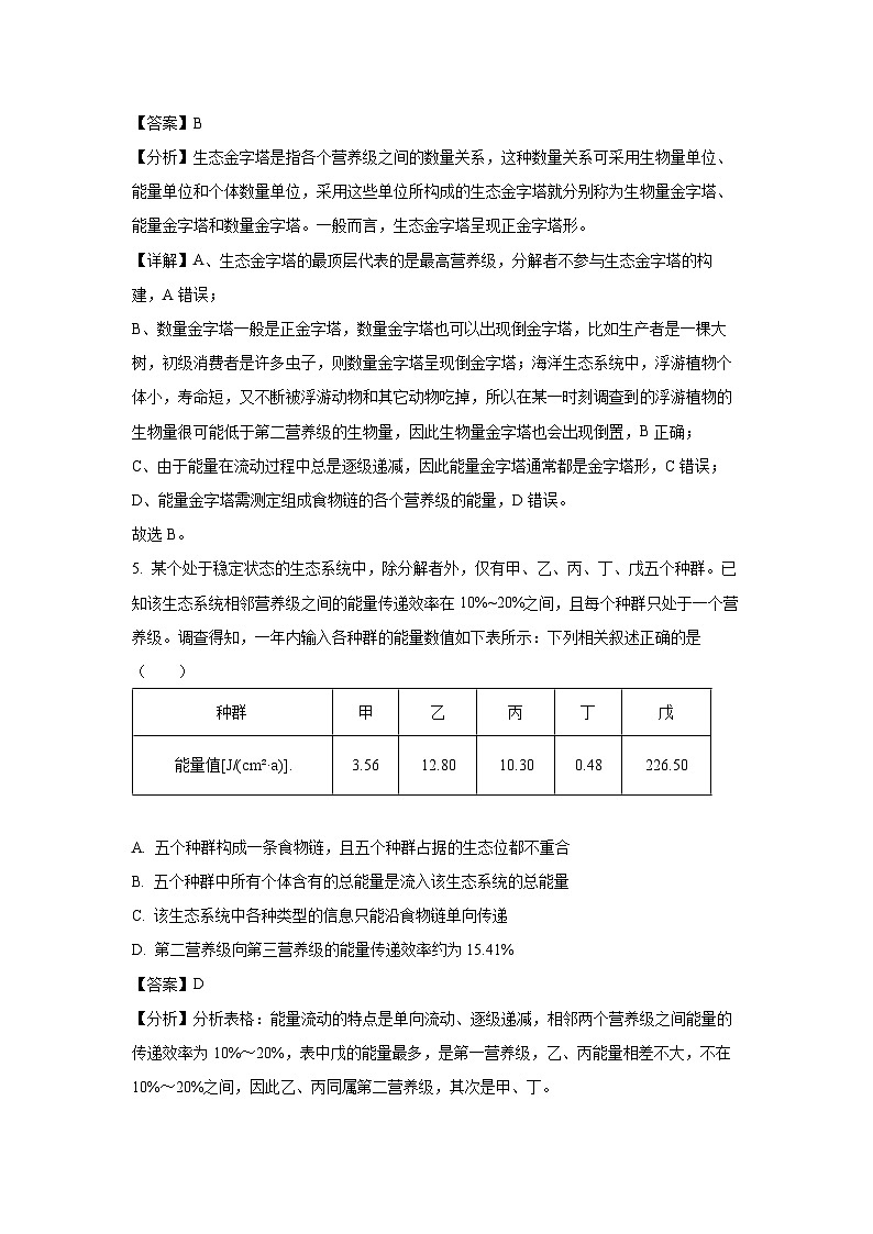[生物][期末]甘肃省酒泉市普通高中2023-2024学年高二下学期期末考试试题(解析版)第3页