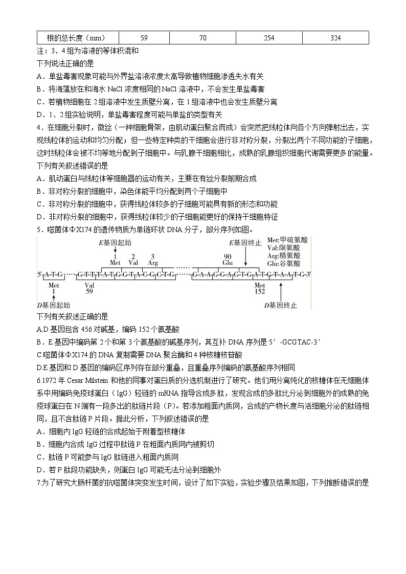 重庆市某中学2024-2025学年高三上学期开学考试生物试题第2页