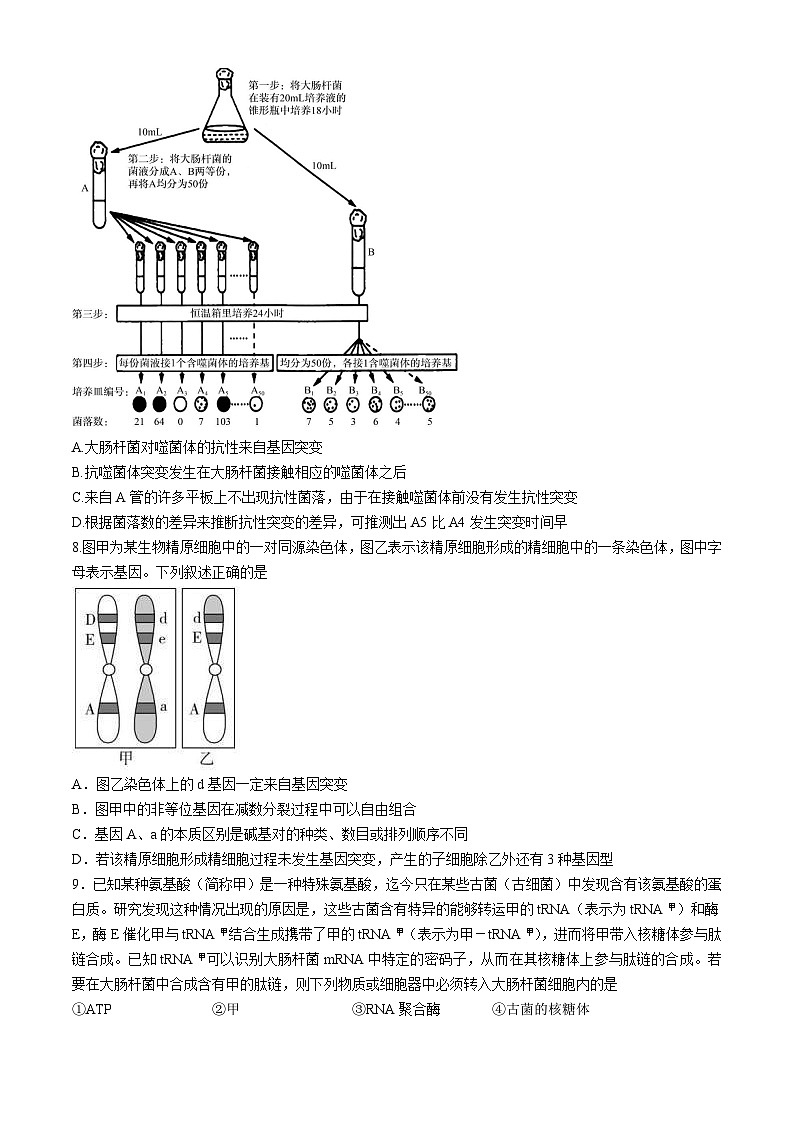 重庆市某中学2024-2025学年高三上学期开学考试生物试题第3页