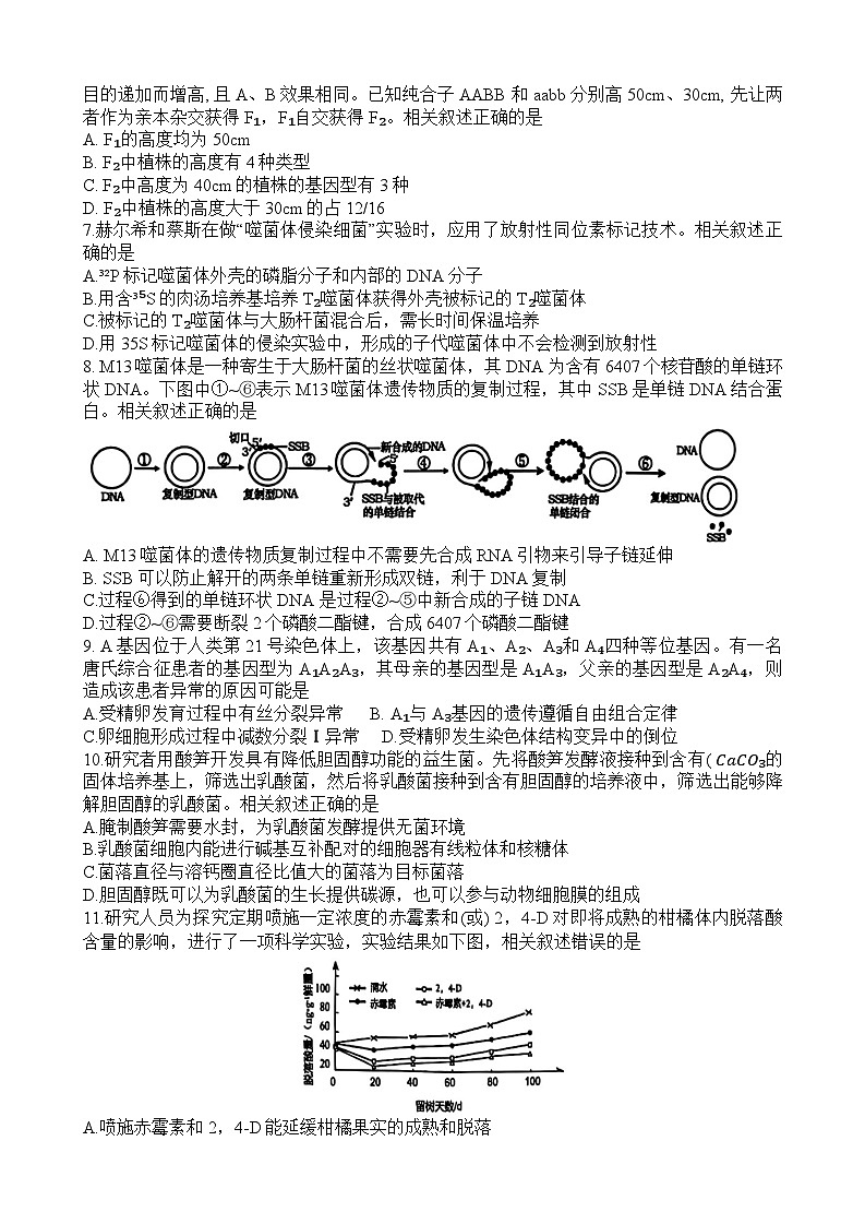 江苏省南通市海安市2024--2025学年高三上学期期初学业质量监测生物试题第2页