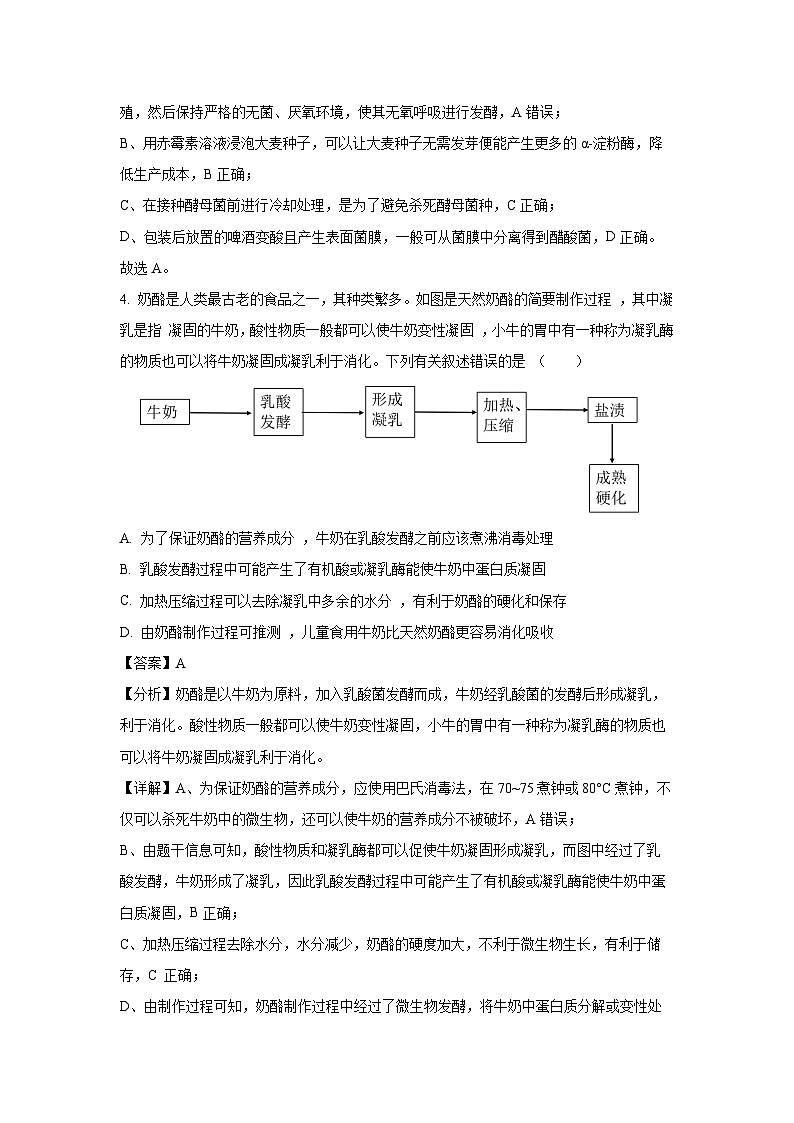 [生物]陕西省西安市蓝田县田家炳中学大学区联考2023-2024学年高二下学期4月期中试题(解析版)03