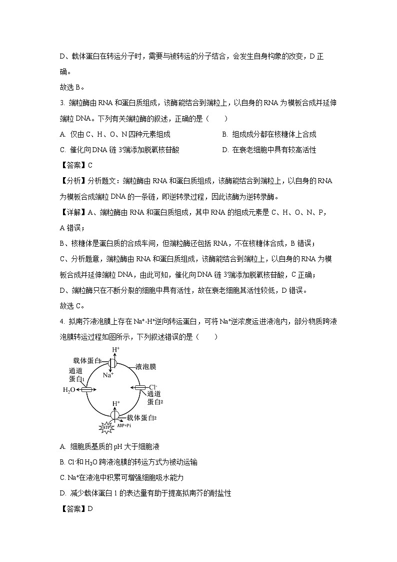 [生物]江苏省无锡市2023-2024学年高二下学期期末试题(解析版)02