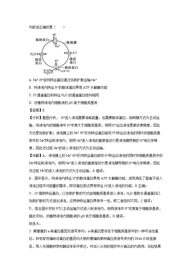 [生物]2025届山西省三重教育高三下学期开学摸底联考试卷(解析版)02