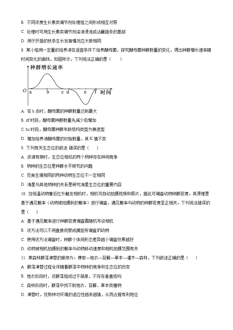 北京市大兴区2023-2024学年高二上学期1月期末生物试题  Word版无答案第3页