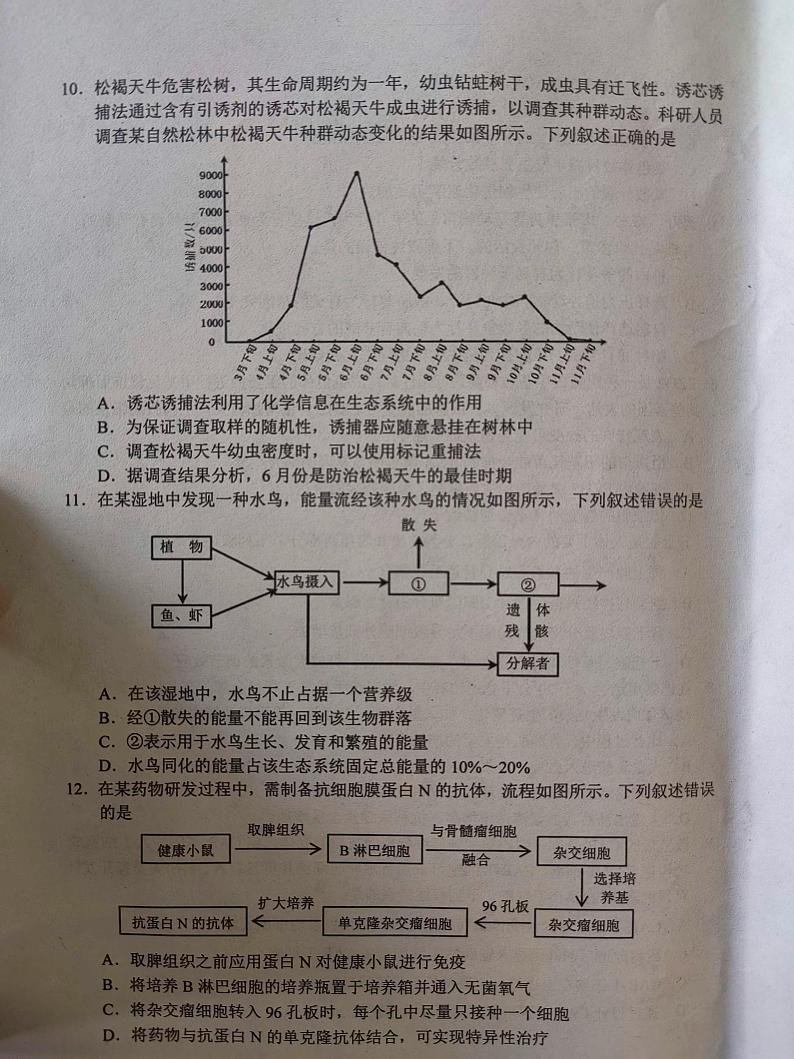 河北省唐山市2024-2025学年高三上学期摸底演练生物试题第3页
