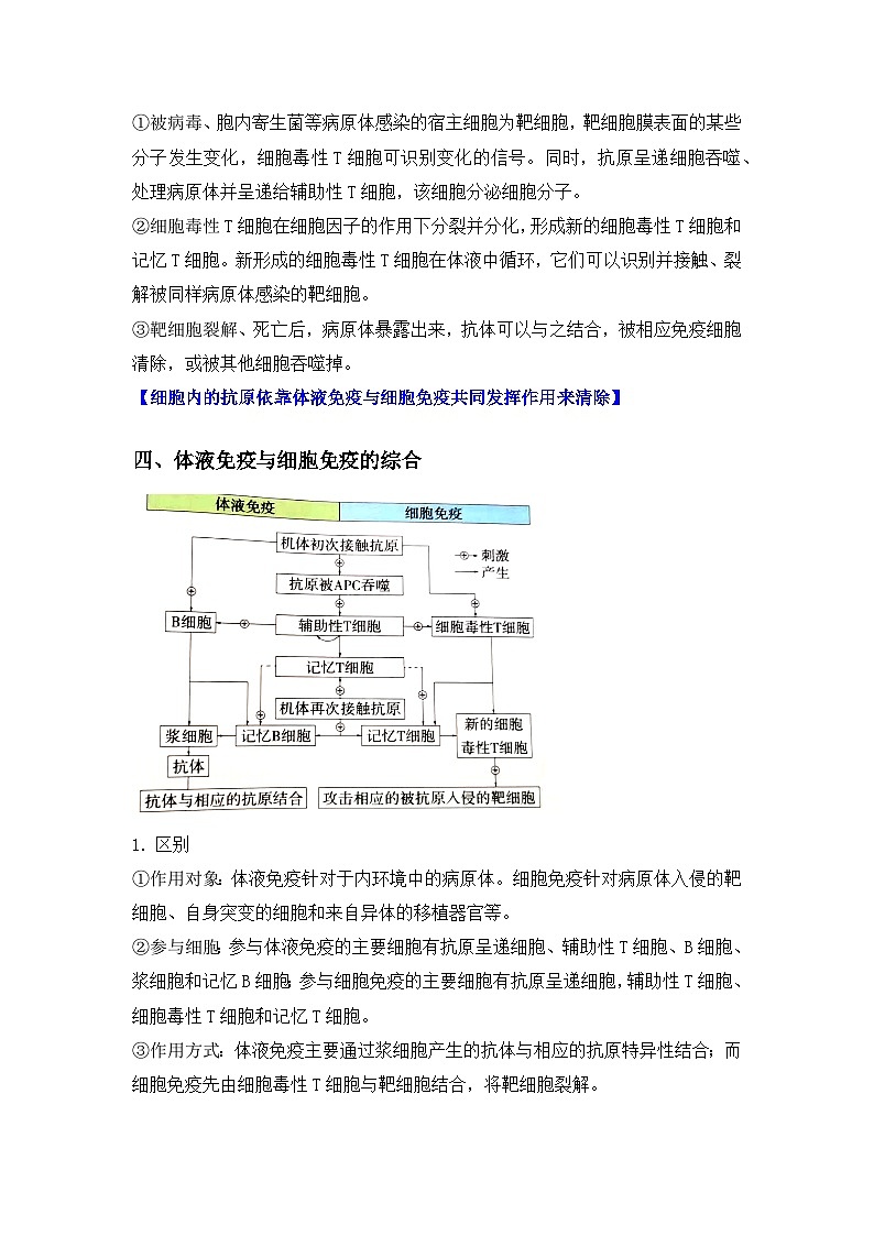 4.2特异性免疫学案 高中生物人教版选择性必修1第3页