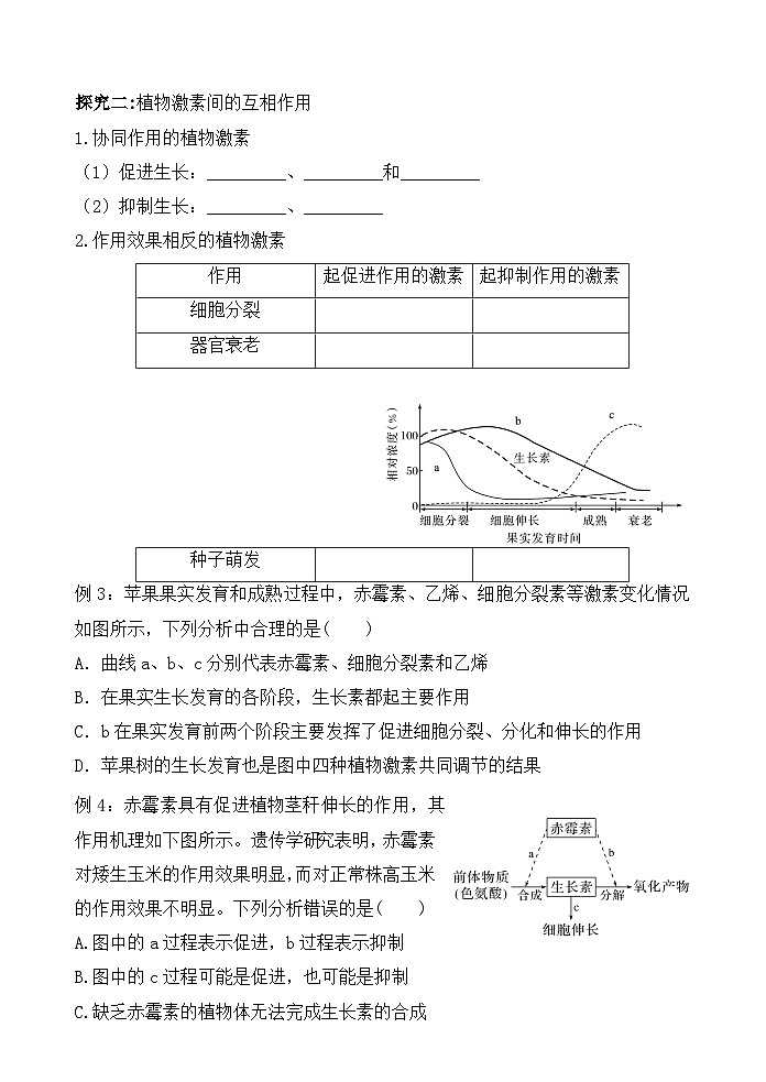 5.2其他植物激素 学案 高中生物人教版选择性必修103