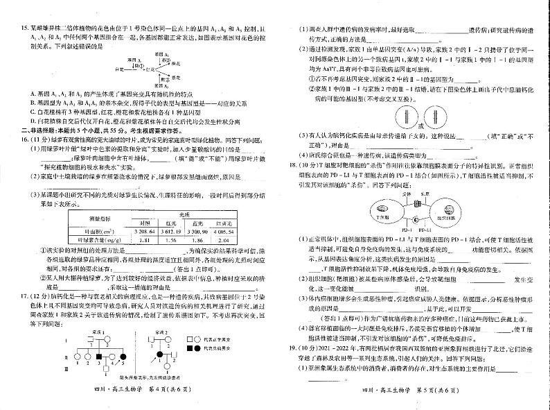 四川省2024-2025学年高三上学期入学摸底考试生物试题（PDF版附解析）03