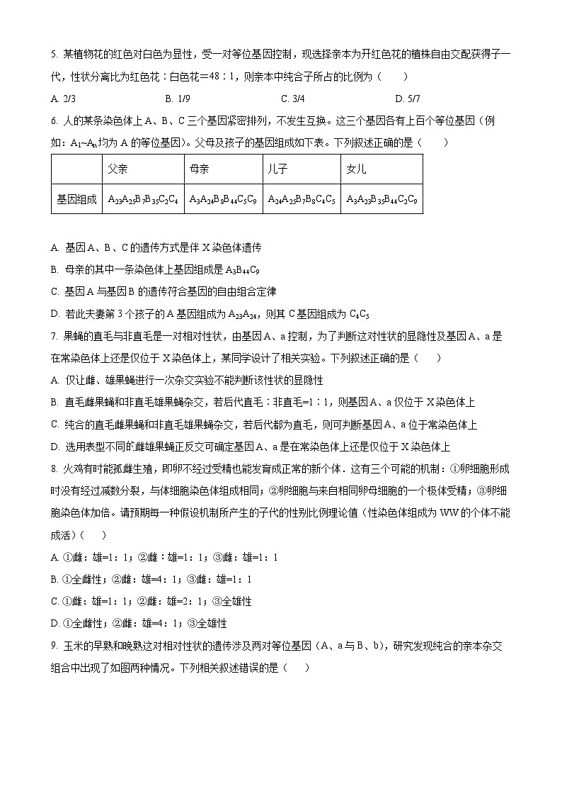 四川省绵阳南山中学2024-2025学年高二上学期9月月考生物试题（原卷版+解析版）02