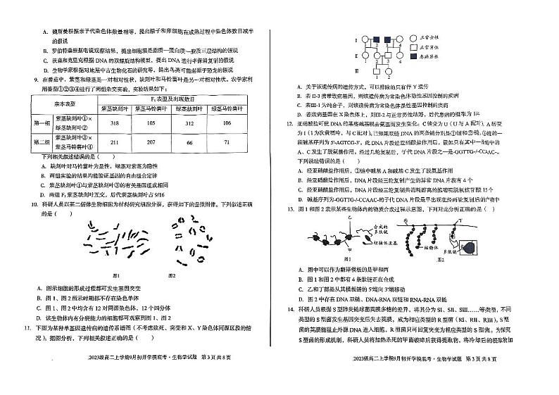 安徽省阜阳市红旗中学2024-2025学年高二上学期9月开学摸底考生物试卷02