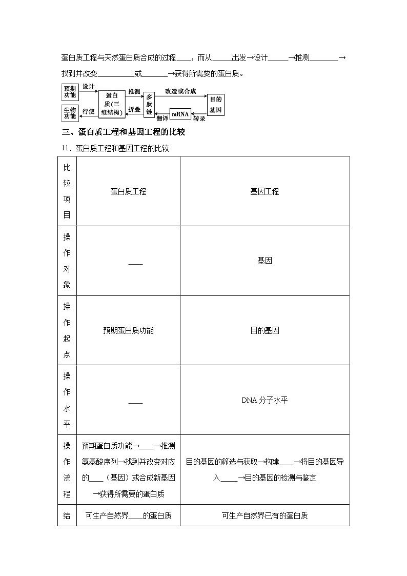 高中生物微专题-选必三知识填空-第3章 第4节 基因工程的延伸——蛋白质工程-2025年高考生物一轮复习知识填空练习第2页