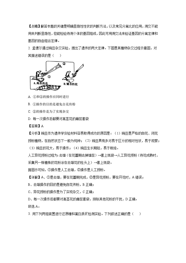 [生物]湖南省岳阳市湘阴县2023-2024学年高一下学期期末考试(解析版)02