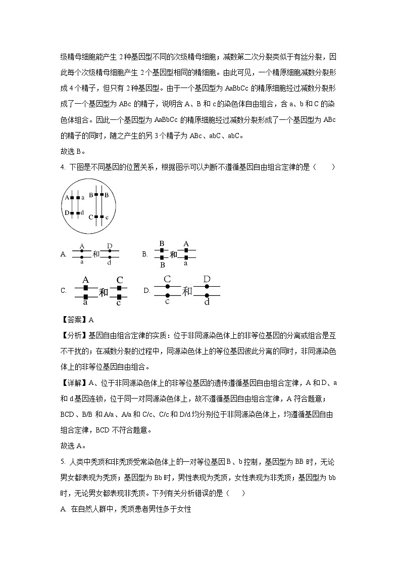 [生物]陕西省渭南市大荔县2023-2024学年高一下学期期末质量检测(解析版)03