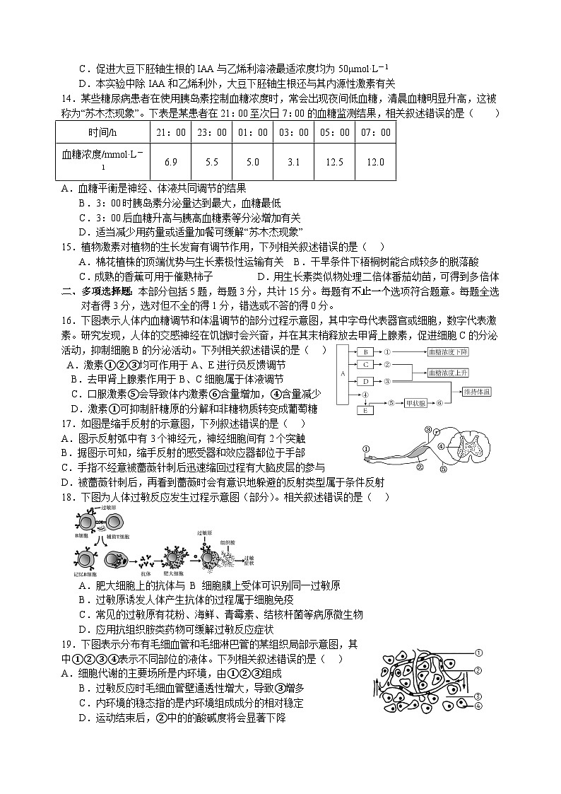 山东省临沂市2024~2025学年度第一学期期初学业水平监测高二生物试题第3页