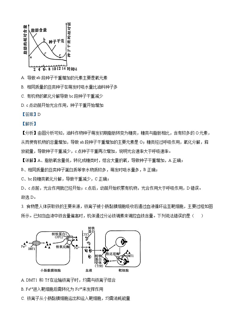 湖南省长沙市师大附中2024-2025学年高三上学期月考（一）生物试卷（Word版附解析）02