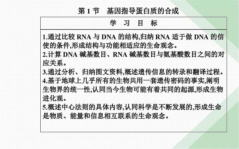 人教版高中生物必修2第4章基因的表达第1节基因指导蛋白质的合成课件02